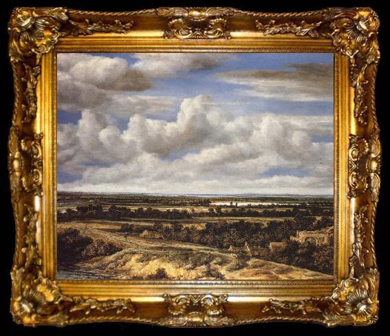 framed  Philips Koninck An Extensive Landscape with a Road by a River, ta009-2